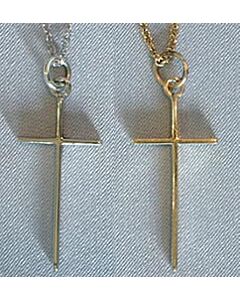 14K Gold Cross Elegant Style, 3/4" High