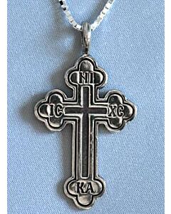 Greek Baptismal Cross - silver (1.375")