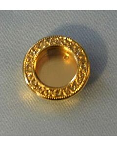 Small round gold-plated reliquary