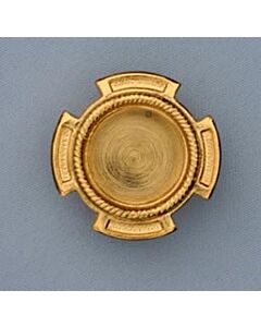 Small round gold-plated notched reliquary