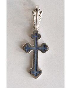 Sterling silver straight Cross w/enamel 