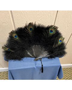 Black Peacock Handheld Fan