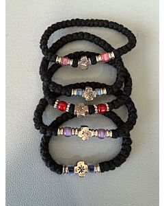 Wool Wrist prayer rope w/ cross bead