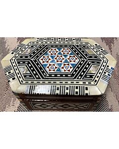 Mother of Pearl and Wood Inlay Small Oblong Box