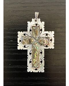 Mother of Pearl Carved Cross (1.75")