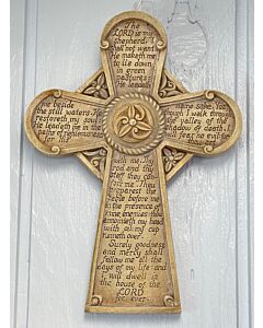 Beige Wall Cross - "The Lord is my Shepherd..."