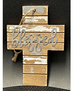 Cross - "Blessed" (rustic)