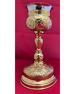 Lacquered brass chalice