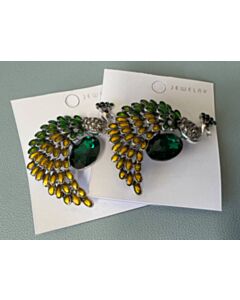 Green Peacock Brooch