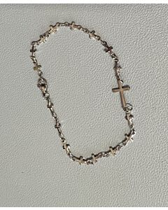 Silver Colored Cross Bracelet (long)