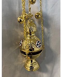 Gold Plated Russian Style Censer (B) with enameled medalions