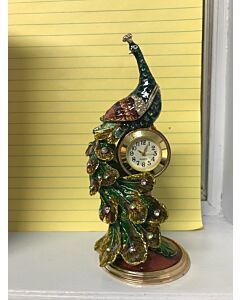 Peacock Clock/Trinket Box