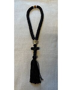 50-knot Prayer Rope with wooden beads, Tassel end (Athonite)