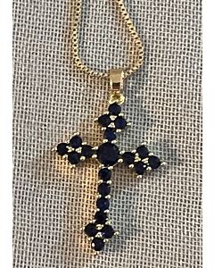 Blue Rhinestone Cross