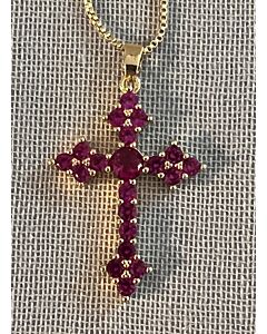 Fuchsia Rhinestone Cross