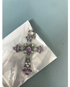 God we Trust Cross silver and purple