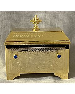 Small gold-plated rectangular Artophorion (Pyx)