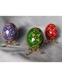 Ukrainian Pysanky Wooden Eggs (2.25") - assorted colors (sold individually)