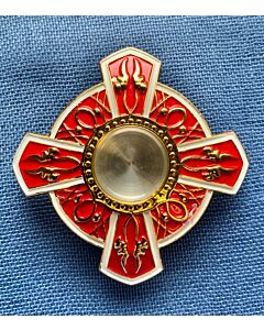 Reliquary - Cross shape in red and white enamel