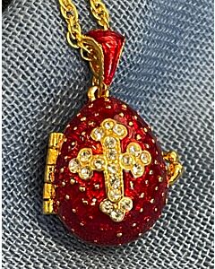 Red Cross Egg Pendant