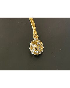 Crystal Royal Leaves Egg Pendant