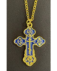 Enameled gold and blue Cross