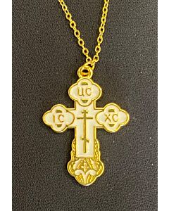 Enameled gold and white Cross