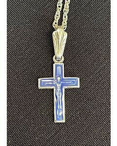 Sterling silver Crucifix with enamel (10x14mm)