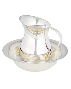 Silver-plated Brass Bowl and Pitcher, suitable for a Bishops hand washing during Liturgy