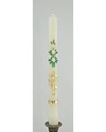 Paschal tribar candle, raised wax (10")